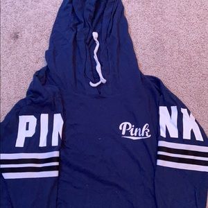 Pink brand cropped hoodie